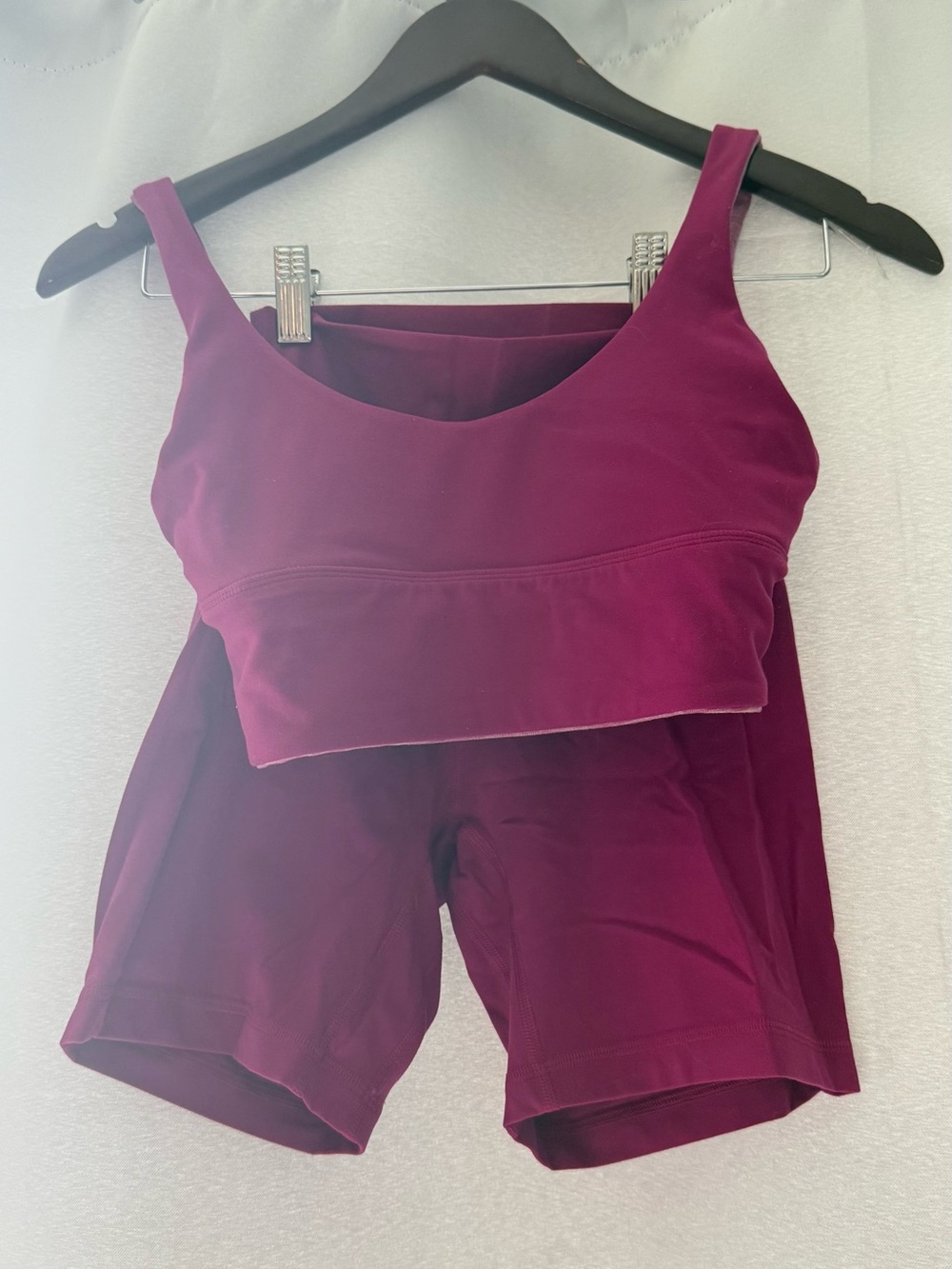 Lululemon scoop bra and biker shorts